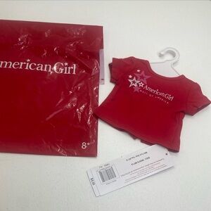 NWT AMERICAN GIRL Red Star TEE SHIRT For Doll Mall Of America Minnesota + Hanger